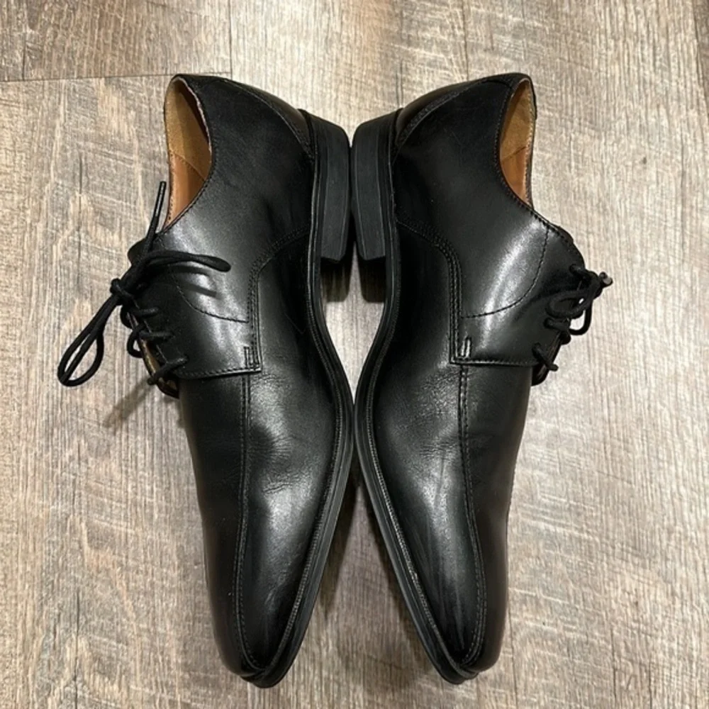 Clarks artisan black leather lace up Oxford dress shoes size 10